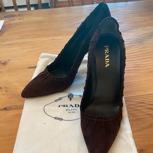 Brown suede Prada shoes